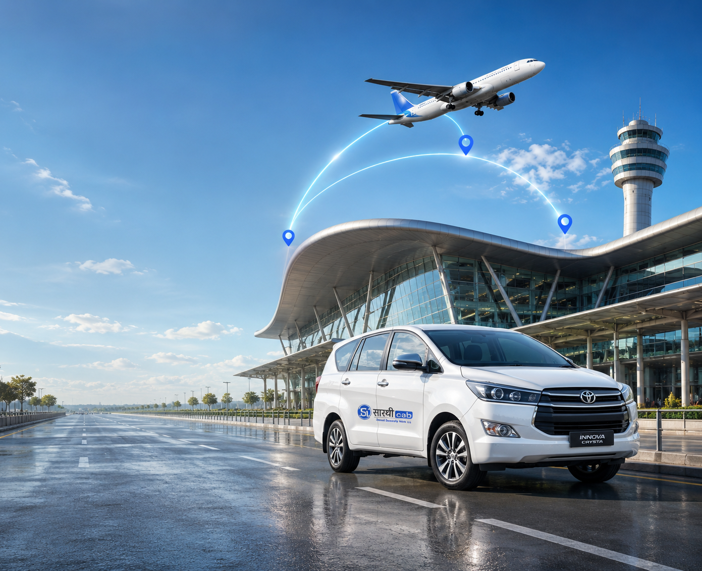 Saarthi Cab airport transfer — Innova Crysta
